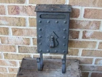 Vintage Antique Cast Iron Metal Wall Mounted Mail Letter Box W/ Newspaper Holder. Fixed Price $58.88.