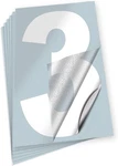 Isyfix White Vinyl Number 3 (three) Stickers - 6 Pack 10 Inch Self Adhesive Pr. Fixed Price $20.26.