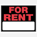 Hillman 840026 For Rent Sign Black And Red (15" X 19"). Fixed Price $11.95.