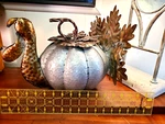 Thanksgiving Turkey Large Galvanized Steel Made To Pumpkin Country Farm Rare. Fixed Price $95.00.