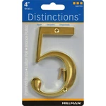 Hillman 843155 Weather Resist Gold Brass Screw-on #5 Number In. (pack Of 3). Fixed Price $15.70.