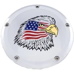Custom Engraving Ltd. Chrome Stars And Stripes Eagle Derby Cover PATR04-12. Fixed Price $247.50.