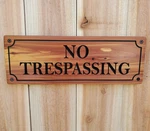 Trespassing Sign Outdoor Carved Cedar Cypress Property Wooden Plaque New. Fixed Price $37.94.