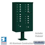 Salsbury Cluster Box Unit 16 DOORS&2 Parcel Lockers,green Usps Access Type Iii. Fixed Price $3316.89.