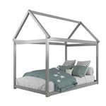 Costway Twin House Bed Wood Frame W/ Roof For Kids Toddler No Box Spring Grey. Fixed Price $109.99.