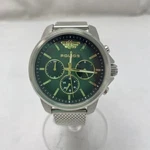 Police Quartz Watch JK00063 Silver/green With Box #QYHSG9. Fixed Price $373.04.
