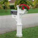 Pemberly Row Weatherproof Traditional Plastic Mail Post In White. Fixed Price $261.05.