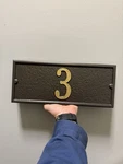 Whitehall Products Balmoral Capital Cast Aluminum Mailbox Plaque Number 3. Fixed Price $29.00.