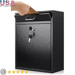 Lockable Wall Mount Mailbox Metal Storage Security Home Office Sturdy New. Fixed Price $58.64.
