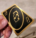 Custom Metal Credit Card - Uno Reverse, Gold, W/ Magnetic Strip & Chip Slot. Fixed Price $39.99.