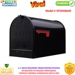 Post Mount Mailbox Black Extra Large Rust-resistant Steel Adjustable Door Latch. Fixed Price $42.38.