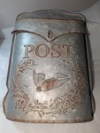 Vintage Look Galvanized Metal Mailbox Embossed Shabby Chic Primitive. Fixed Price $37.00.