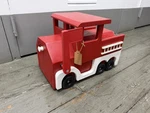 Vintage 1970 More Than Mailbox Red Engine Firetruck Unused Wood. Fixed Price $139.00.