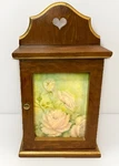 Vintage Wooden Wall Cabinet Key Holder Jewelry Box Floral Cottage Shabby Chic. Fixed Price $31.99.