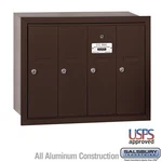 Salsbury Vertical Mailbox - 4 Doors Bronze Recessed Mounted Usps Access. Fixed Price $592.93.