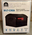 Bilt CRE8 Plastic Post Mount Mailbox, Compatibility Code F 950050B-10 Black. Fixed Price $60.00.