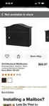 Architectural Mailboxes Saratoga Black Medium Steel Locking Wall Mount. Fixed Price $25.00.