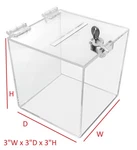 T'z Tagz Clear Acrylic Locking Donation, Ballot, Suggestion, Charity Box Display. Fixed Price $19.99.
