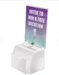 Azar Displays White Medium Molded Lottery Box With Pocket, Lock And Key Q85K. Fixed Price $30.00.