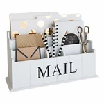 Mail Organizer Wooden Desk Rustic Country Sorter Holder 3 Tier Blu Monaco. Fixed Price $43.40.