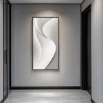 Large Modern Abstract Vertical Wall Art - Luxury Silver Gray Decor 30X60 In. Fixed Price $216.99.