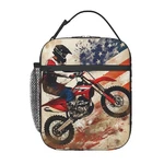 Dirt Bike Motocross American Flag Lunch Box For Adults Kids Boy Women Vin.... Fixed Price $28.22.