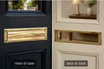 Polished Brass Mail Slot Letter Box Door Plate Spring Loaded Hardware Set. Fixed Price $39.99.