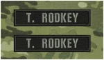 Tape Name 2 Embroidery Patches 1X5 Hook On Back Gray Black. Fixed Price $11.99.