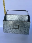 Metallic Silver Letter Holder With Handle, Free Standing, 1 Compartment. Fixed Price $15.00.