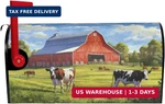 Dujiea Red Barn And Cows Mailbox Cover, Waterproof Magnetic Post Larg. Fixed Price $32.48.