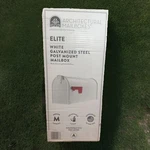 E1600WAM Architectural Mailboxes Elite Post-mount Large White Steel. Fixed Price $30.99.