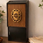 Vintage Mid Century Wall Mount Mailbox Wood Metal Brass Entryway Mcm New W/. Fixed Price $54.99.