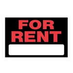Hillman Black & Red For Rent Sign, 8 X 12 In.. Fixed Price $6.75.