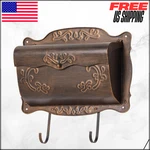 Vintage Decorative Metal Front Porch Wall Mount Mailbox W/ Newspaper Holder. Fixed Price $90.14.
