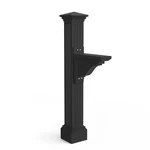 Stylish 58" Manchester Black Single Arm Mail Post With Hardware Kit. Fixed Price $127.00.