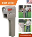 Secure Weatherproof Mailmaster Mailbox - Large Capacity & Stylish Stone Gray. Fixed Price $174.59.