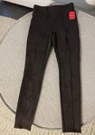 Spanx 20322R Faux Suede Medium Leggings Chocolate Brown Seamed Nwt. Fixed Price $12.00.