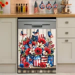 Memorial Day Dishwasher Magnet Cover, 23X26IN, Patriotic Butterfly Stars Flower. Fixed Price $38.73.