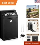 Safe Cash Box Money Collection Metal Donation With Lock Wall Mount Pre Dr.... Fixed Price $63.40.