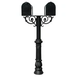 Qualarc, Hanford Twin Post, With Scrolls, Base 7, (no Address Numbers) Black. Fixed Price $735.00.