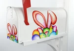 Mailbox Magnet Partial Cover Easter Bunny Ears Pastel Colored Eggs Car. Fixed Price $14.95.