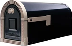 Brunswick Large, Steel, Post Mount Mailbox, Black With Brushed Nickel. Fixed Price $130.77.