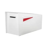 Modern Mailbox With Angle Design Post Mount - White Powder Coated Metal. Fixed Price $172.49.