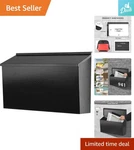 High-quality Wall-mount Mailbox: Lockable Metal Post Box, 15.7"W 9.9"H, Black. Fixed Price $56.04.