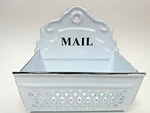 Vintage Metal Enamelware Wall Hanging Mail Pocket Holder Farm House Decor. Fixed Price $28.50.