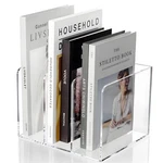Clear Acrylic Magazine File Holder, 3 Compartment Vertical Desk Organize.... Fixed Price $44.69.
