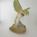 Fenton Opal Satin Natural Hand Painted Hummingbird Special Order 2007 W1372. Fixed Price $114.99.