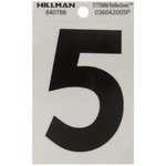 Hillman 840788 Black/silver Mylar Self-adhesive #5 Number 3 In. (pack Of 6). Fixed Price $7.43.