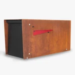 Modern Mailbox Post Mount Corten Steel Rusted Finish Black Powder Coated Door. Fixed Price $186.30.