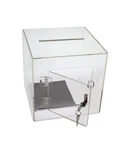 Premium Acrylic Cube Donation Box With Deluxe Rear Open Door And Cam Lock Sug.... Fixed Price $83.00.